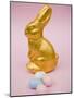 Gold Easter Bunny and Sugar Eggs-null-Mounted Photographic Print