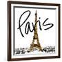 Gold Eiffel in Paris-Nicholas Biscardi-Framed Art Print