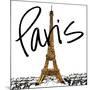 Gold Eiffel in Paris-Nicholas Biscardi-Mounted Art Print