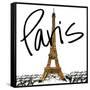 Gold Eiffel in Paris-Nicholas Biscardi-Framed Stretched Canvas