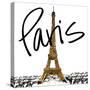 Gold Eiffel in Paris-Nicholas Biscardi-Stretched Canvas