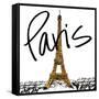 Gold Eiffel in Paris-Nicholas Biscardi-Framed Stretched Canvas