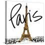 Gold Eiffel in Paris-Nicholas Biscardi-Stretched Canvas