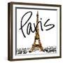 Gold Eiffel in Paris-Nicholas Biscardi-Framed Art Print