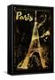 Gold Eiffel-Color Bakery-Framed Stretched Canvas
