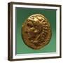 Gold Eighth Stater of Philip II with Male Profile, Recto, Greek Coins BC-null-Framed Giclee Print