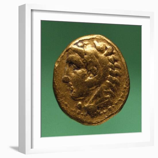 Gold Eighth Stater of Philip II with Male Profile, Recto, Greek Coins BC-null-Framed Giclee Print