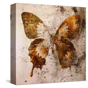 Gold Embellished Butterfly-null-Stretched Canvas