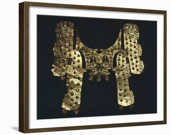 Gold Embossed Funerary Mask Decorated with Pendants Originating from Restrepo-null-Framed Giclee Print