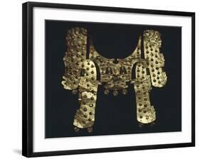 Gold Embossed Funerary Mask Decorated with Pendants Originating from Restrepo-null-Framed Giclee Print