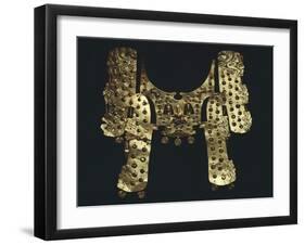 Gold Embossed Funerary Mask Decorated with Pendants Originating from Restrepo-null-Framed Giclee Print