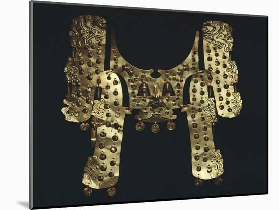 Gold Embossed Funerary Mask Decorated with Pendants Originating from Restrepo-null-Mounted Giclee Print