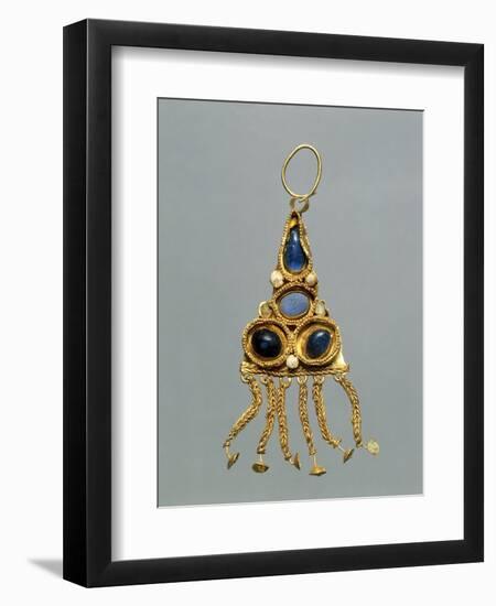 Gold, Enamel and Glass Earring, Crimea, Jewelry, Sarmatic Civilization, 1st-2nd Century-null-Framed Giclee Print