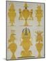 Gold Enamelled Vases Dating Back to 19th-20th Dynast-null-Mounted Giclee Print