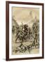 Gold Escort Attacked by Bushrangers, Australia, 1879-McFarlane and Erskine-Framed Giclee Print