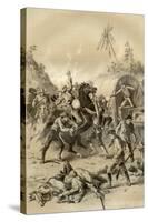 Gold Escort Attacked by Bushrangers, Australia, 1879-McFarlane and Erskine-Stretched Canvas