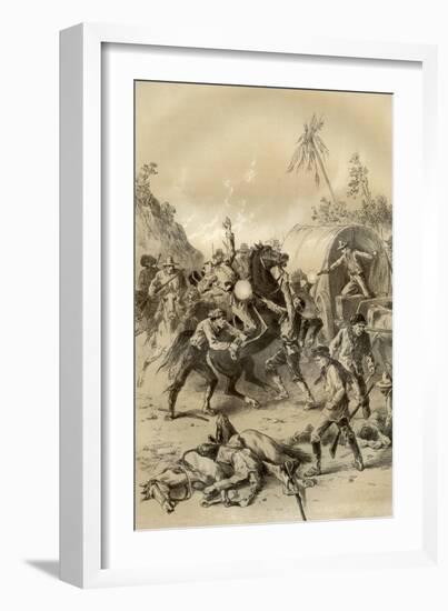Gold Escort Attacked by Bushrangers, Australia, 1879-McFarlane and Erskine-Framed Giclee Print