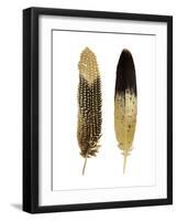 Gold Feather Pair-Julia Bosco-Framed Art Print