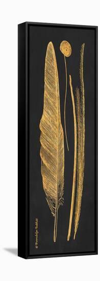 Gold Feathers III-Gwendolyn Babbitt-Framed Stretched Canvas