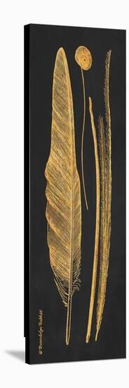 Gold Feathers III-Gwendolyn Babbitt-Stretched Canvas