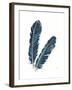 Gold Feathers IV Indigo Crop-Chris Paschke-Framed Art Print