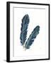 Gold Feathers IV Indigo Crop-Chris Paschke-Framed Art Print