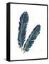 Gold Feathers IV Indigo Crop-Chris Paschke-Framed Stretched Canvas