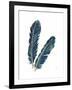 Gold Feathers IV Indigo Crop-Chris Paschke-Framed Art Print