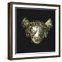 Gold Feline Mask with Platinum Eyes, Originating from La Tolita-null-Framed Giclee Print