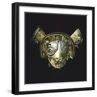 Gold Feline Mask with Platinum Eyes, Originating from La Tolita-null-Framed Giclee Print