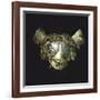 Gold Feline Mask with Platinum Eyes, Originating from La Tolita-null-Framed Giclee Print