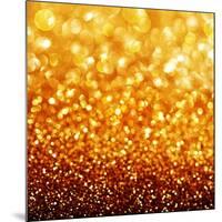 Gold Festive Background - Abstract Golden Christmas and New Year Bokeh Blinking Background-Subbotina Anna-Mounted Premium Giclee Print