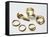 Gold Fibula, Earrings and Finger Rings from Carthage-null-Framed Stretched Canvas