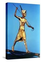 Gold Figure of King Tutankhamun Standing on a Reed Boat and Spearing Fish, 14th Century Bc-null-Stretched Canvas