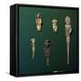 Gold Figures from Pre-Columbian Tombs, Colombia, South America-Unknown-Framed Stretched Canvas