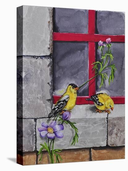 Gold Finches-Charlsie Kelly-Stretched Canvas