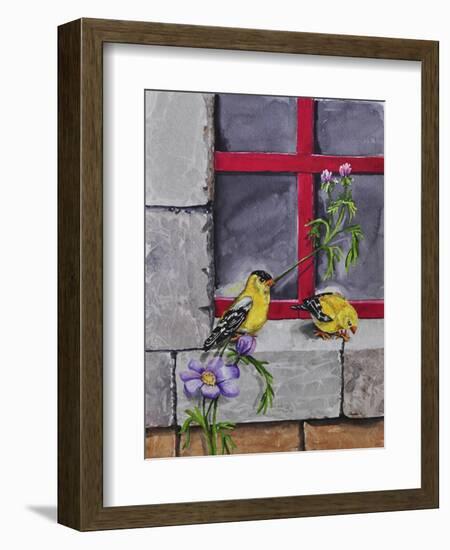 Gold Finches-Charlsie Kelly-Framed Giclee Print