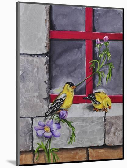 Gold Finches-Charlsie Kelly-Mounted Giclee Print