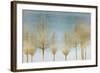 Gold Forest on Aqua-Kate Bennett-Framed Art Print