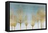 Gold Forest on Aqua-Kate Bennett-Framed Stretched Canvas