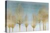 Gold Forest on Aqua-Kate Bennett-Stretched Canvas