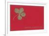 Gold Four-Leaf Clover on Red-null-Framed Premium Giclee Print