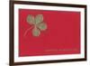 Gold Four-Leaf Clover on Red-null-Framed Premium Giclee Print