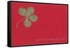 Gold Four-Leaf Clover on Red-null-Framed Stretched Canvas