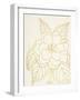 Gold Gardenia Line Drawing Crop-Moira Hershey-Framed Art Print