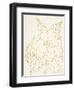 Gold Gardenia Line Drawing Crop-Moira Hershey-Framed Art Print