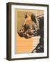 Gold Geometric Bear I-Alonzo Saunders-Framed Art Print