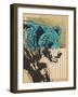 Gold Geometric Bear II-Alonzo Saunders-Framed Art Print