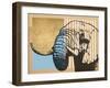 Gold Geometric Elephant II-Alonzo Saunders-Framed Art Print