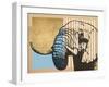 Gold Geometric Elephant II-Alonzo Saunders-Framed Art Print